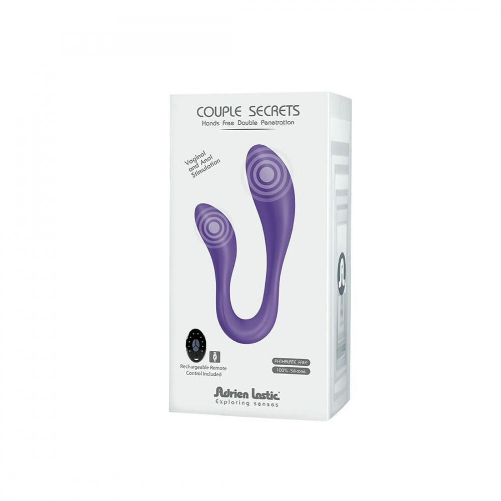 Вибратор-кролик - Вибратор для пар Adrien Lastic Couple Secrets II с пультом LRS, два мотора, универсальный 3