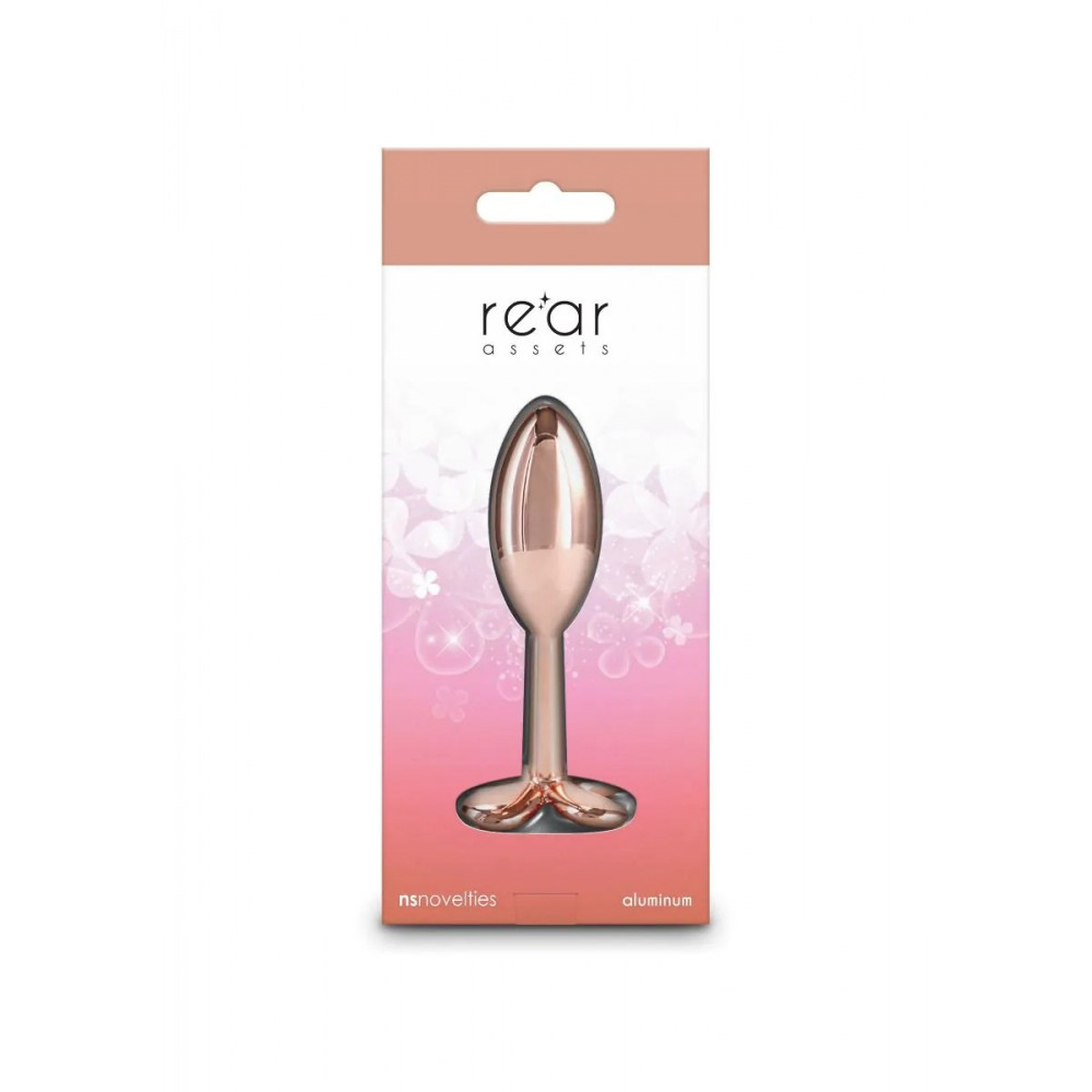 Секс игрушки - Анальная пробка металлическая NS Novelties Rear Assets Clover, золотая 4