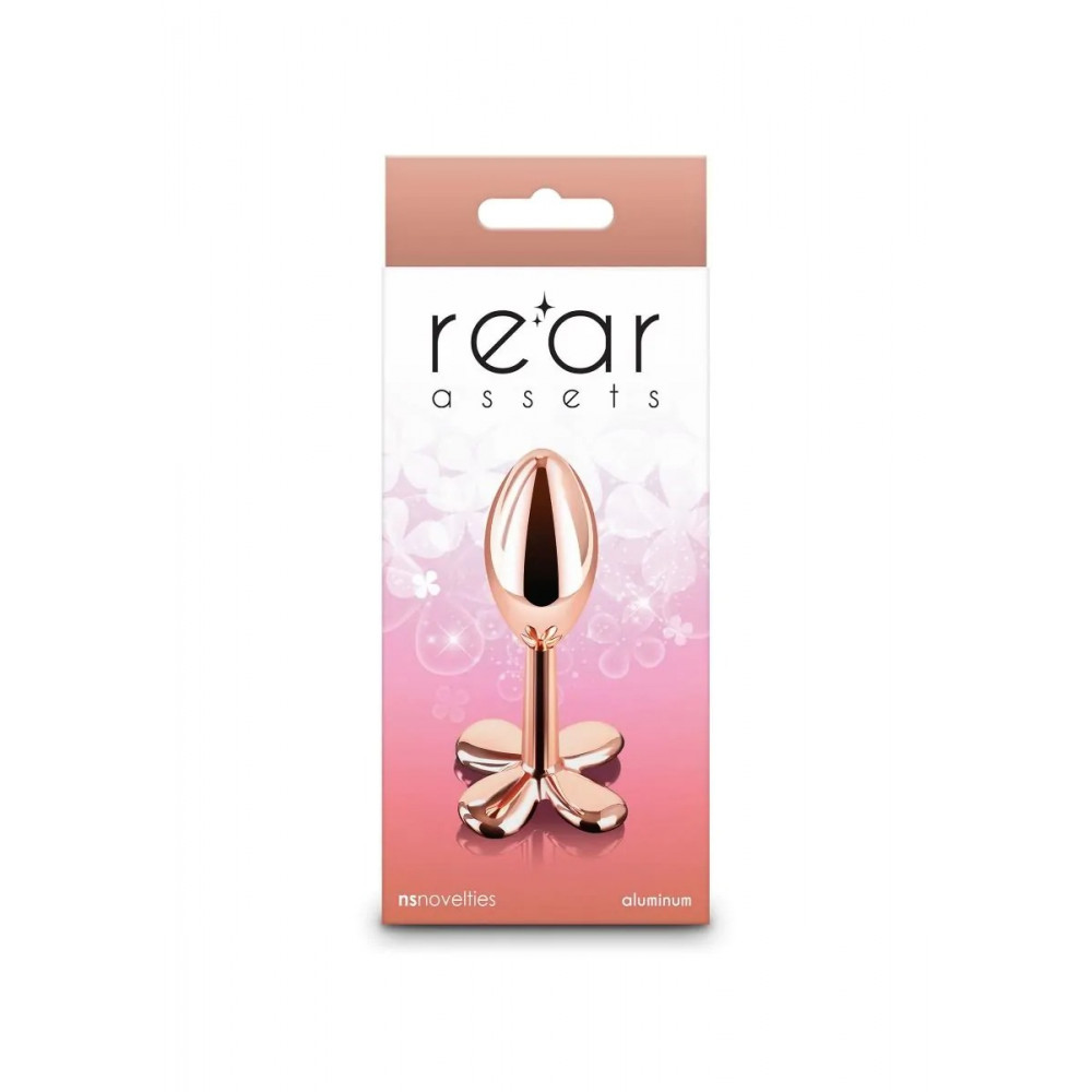Секс игрушки - Анальная пробка металлическая NS Novelties Rear Assets Clover, золотая 3