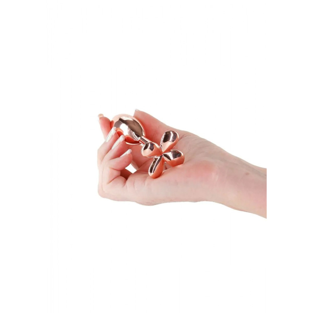 Секс игрушки - Анальная пробка металлическая NS Novelties Rear Assets Clover, золотая 2