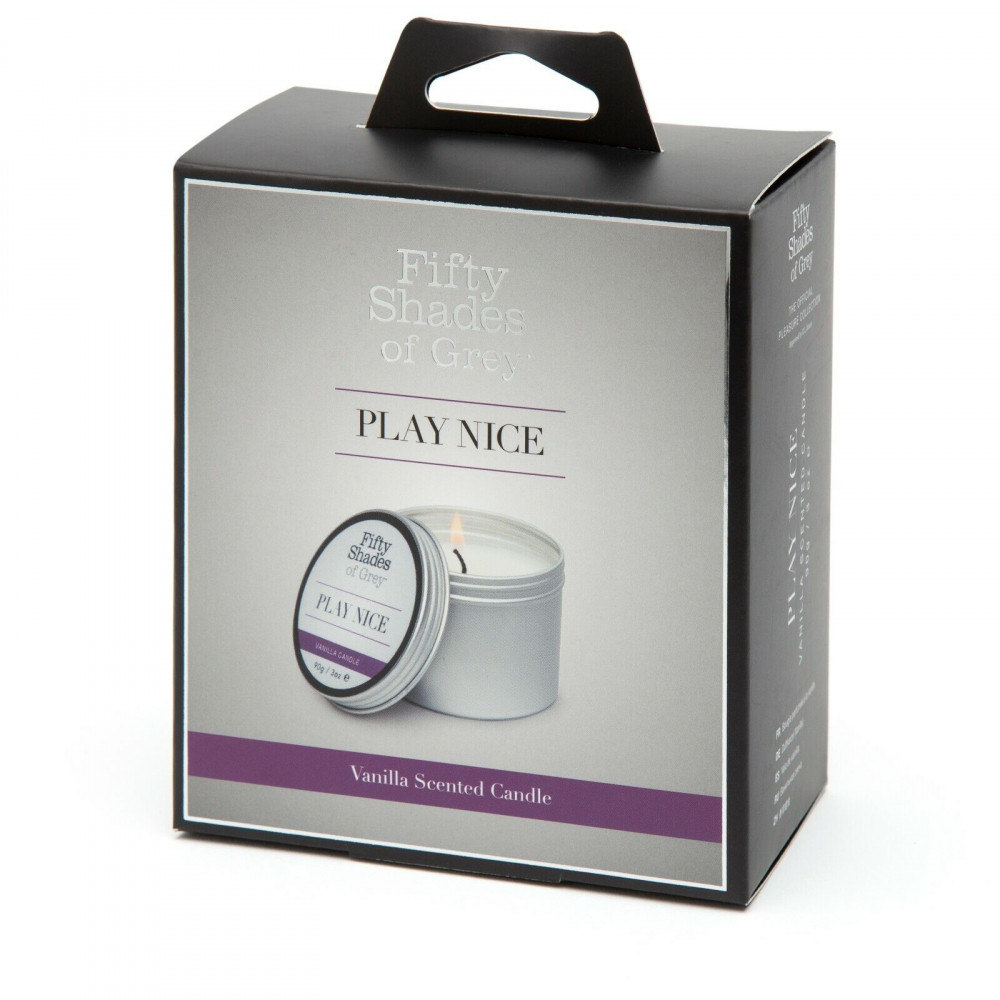 Массажные свечи - Ароматическая свеча Fifty Shades of Gray Play Nice Vanilla Candle с ароматом ванили, 90 г 1