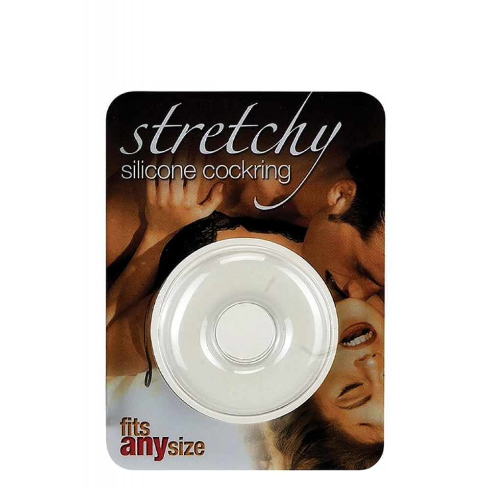 Секс игрушки - Эрекционное кольцо Seven Creations Stretchy Cockring Transparent, белое 2