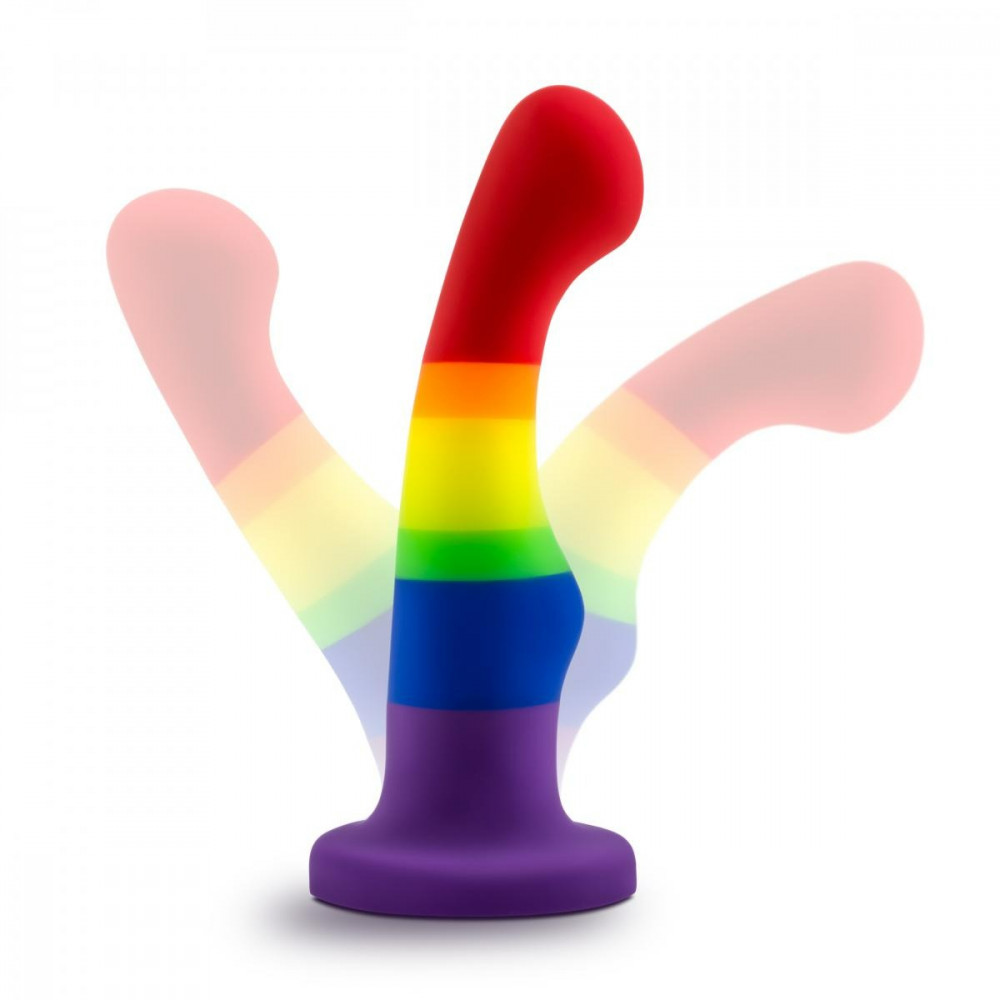 Секс игрушки - Фаллоимитатор Pride, на присоске, радужный, 13 х 2.9 см 2