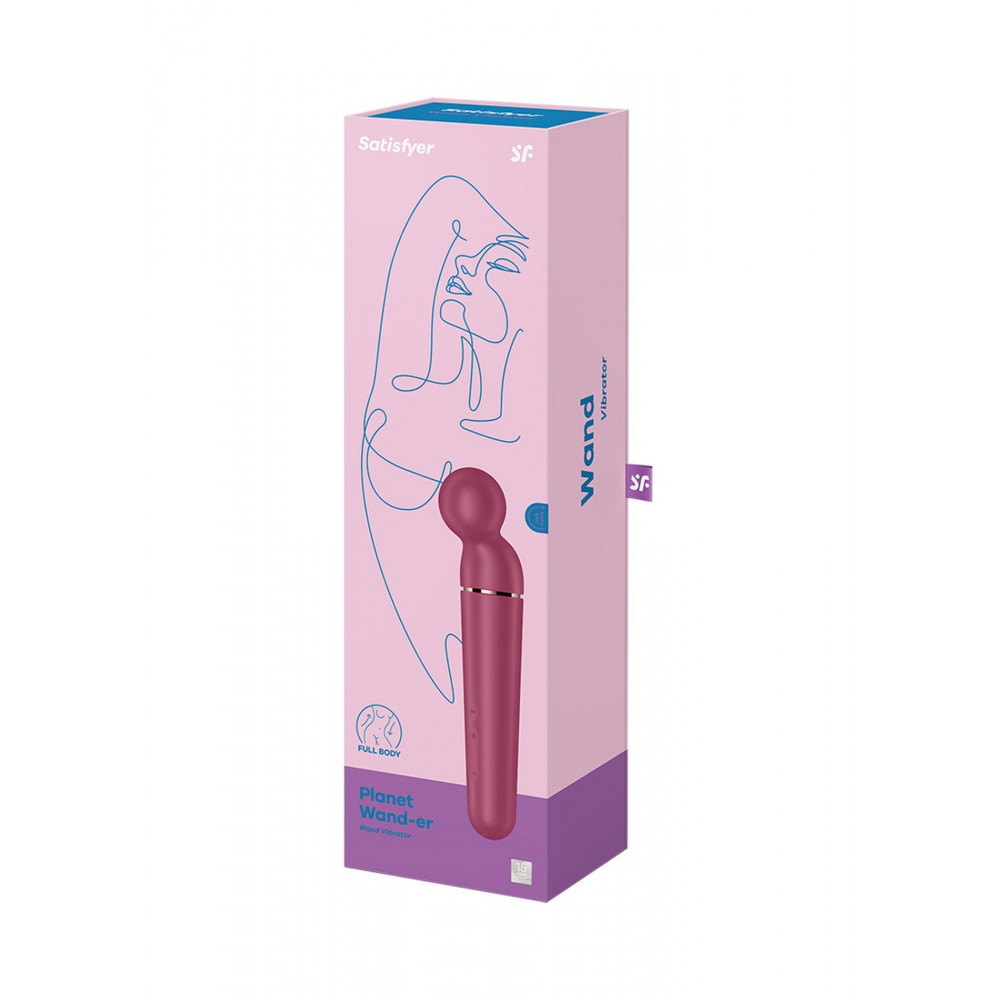 Секс игрушки - Микрофон Satisfyer Planet Wand-er для массажа и точечной стимуляции эрогенных зон, бордовый 5