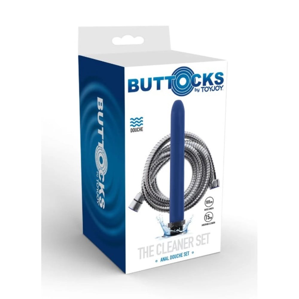Секс игрушки - Набор для анального душа ToyJoy Buttocks The Cleaner Shower Set, синий, 15 см 5