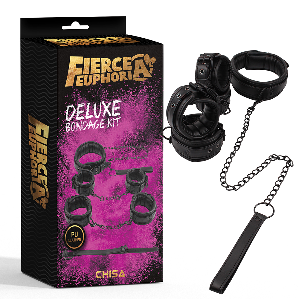 БДСМ игрушки - Набор БДCМ 5 предметов Chisa Fierce Euphoria, черный