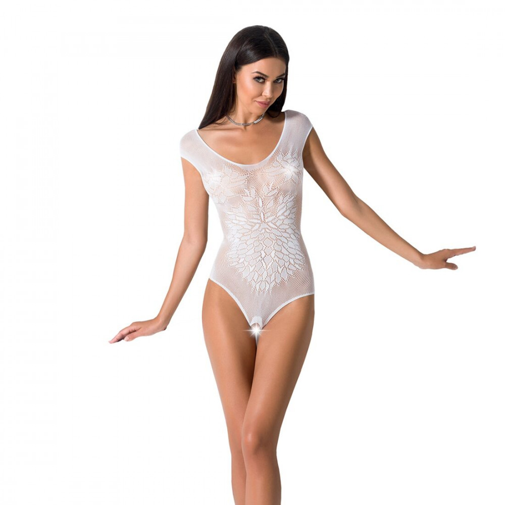 Эротическое боди - Бодистокинг Passion BS064 One Size, White, боди, закрытое плечо, открытый доступ