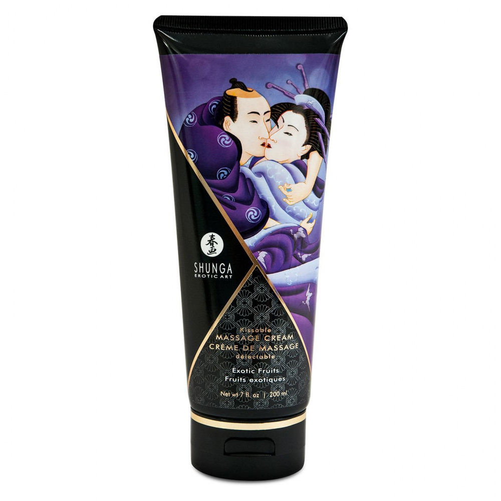 Массажные масла и свечи - Съедобный массажный крем Shunga Kissable Massage Cream - Exotic Fruits (200 мл)