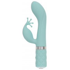Роскошный вибратор-кролик Pillow Talk - Kinky Teal с кристаллом Сваровски, мощный
