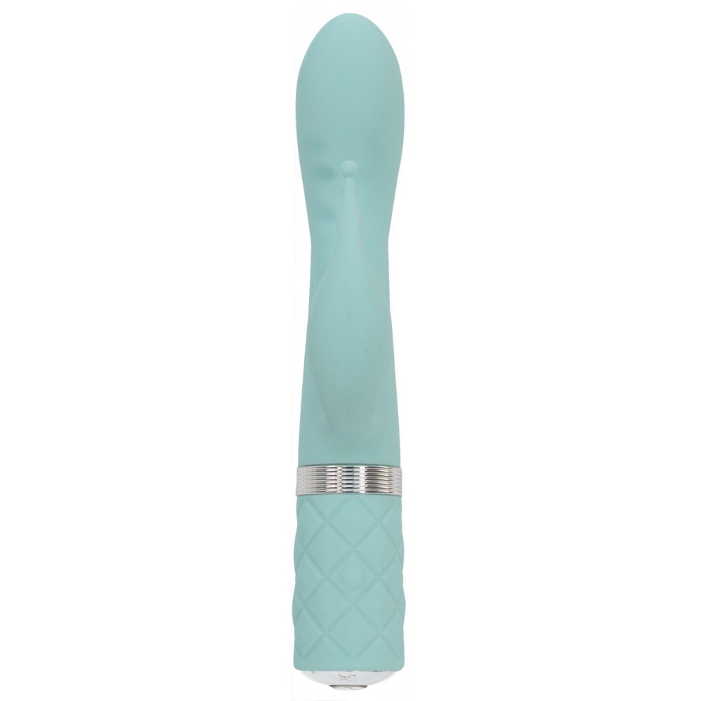 Вибратор-кролик - Роскошный вибратор-кролик Pillow Talk - Kinky Teal с кристаллом Сваровски, мощный 10