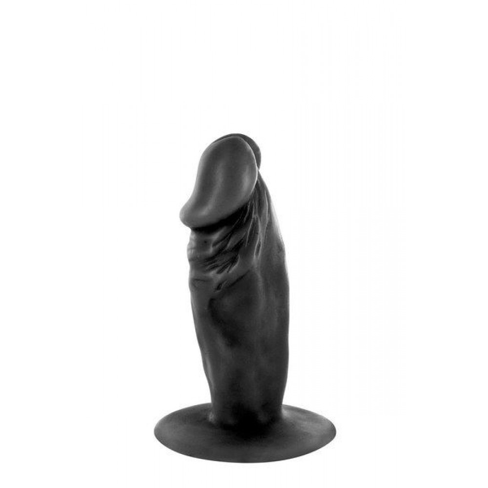 Фаллоимитаторы на присоске, двойные - Фаллоимитатор Real Body - Real Tim Black, TPE, диаметр 3,4см