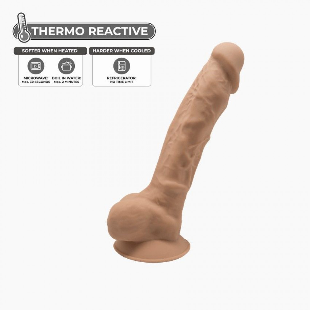 Фаллоимитаторы на присоске, двойные - Фаллоимитатор SilexD Johnny Caramel (MODEL 1 size 7in), двухслойный, силикон+Silexpan, диаметр 3,8см
