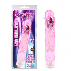 Вибратор прозрачный Chisa Crystal Jellie на батарейках, розовый
