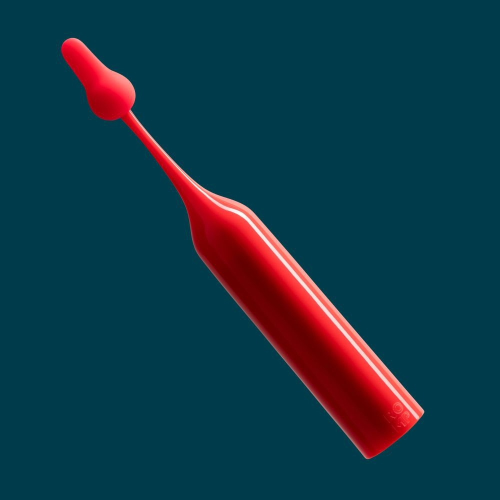 Секс игрушки - Вибратор для клитора с двумя насадками Romp Pop, красный, 14.3 х 2.4 см 6