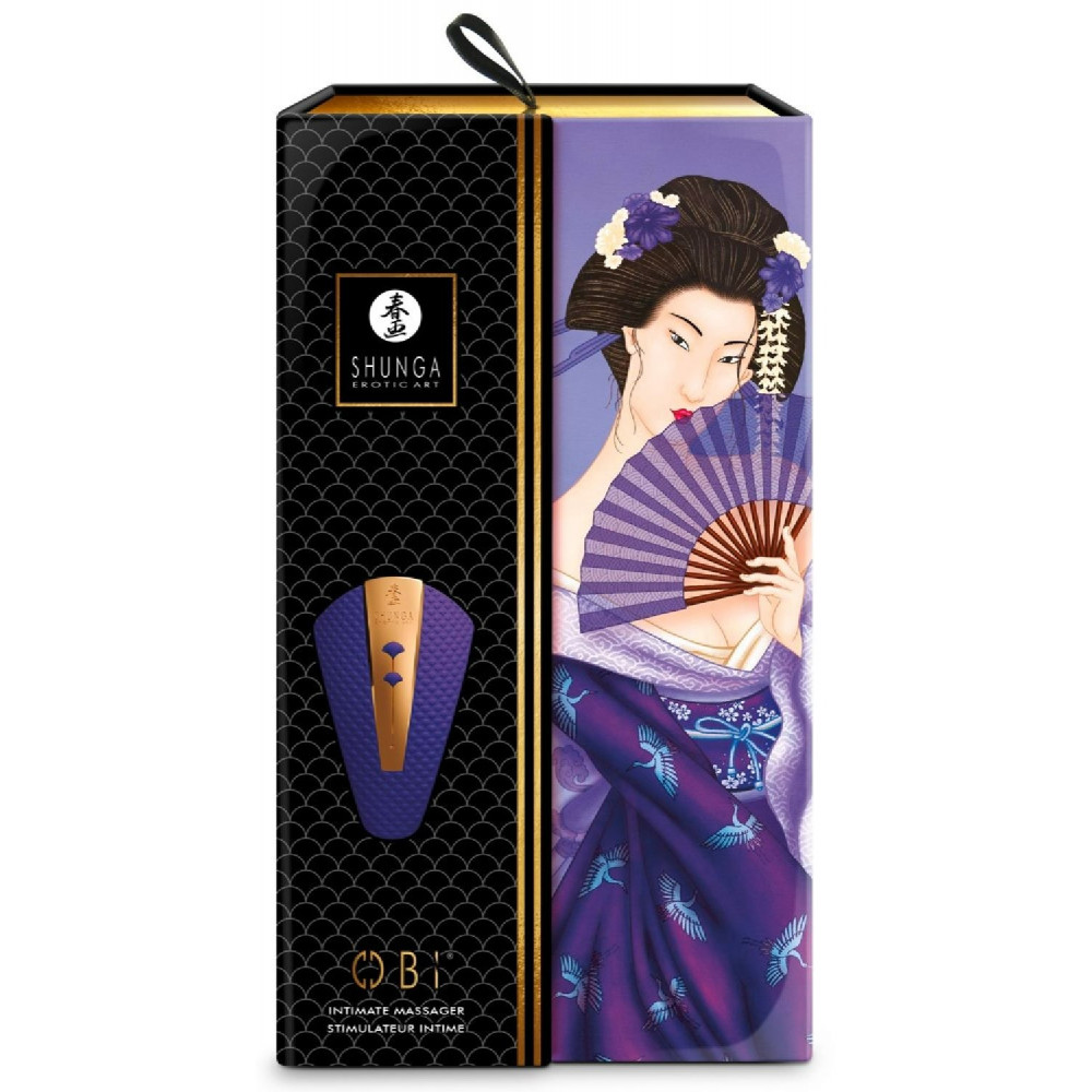 Секс игрушки - Вибратор для клитора Shunga Obi фиолетовый, 11.5 см x 7 см 1