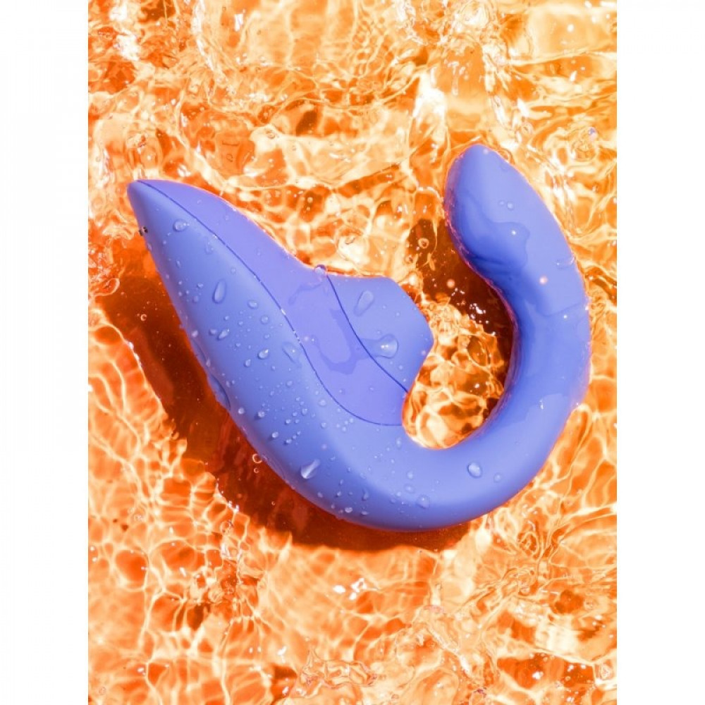 Секс игрушки - Вибратор-стимулятор двойной Womanizer Blend Vibrant для точки G и клитора, голубой 5