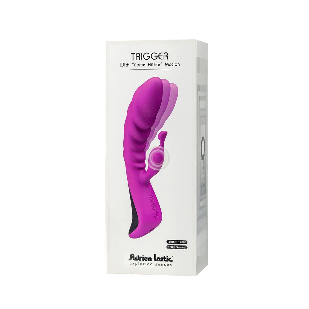 Вибратор-кролик - Вибратор Adrien Lastic Trigger с массирующими движениями ствола 2