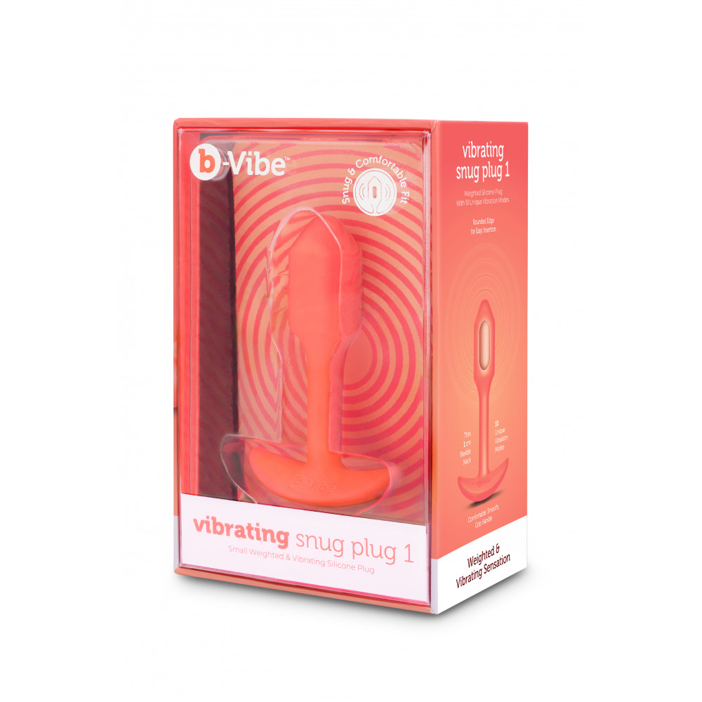 Секс игрушки - Анальна пробка с вибрацией размер S B-Vibe Vibrating Snug Plug 1, оранжевая 8