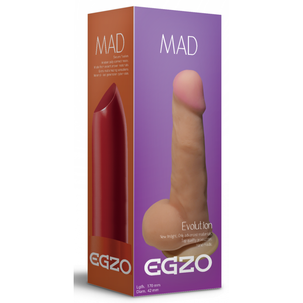 Фаллоимитаторы на присоске, двойные - Фаллоимитатор EGZO Ciberskin Strong Lover 2
