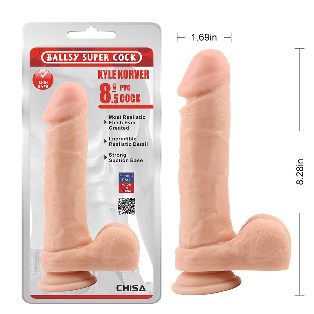 Секс игрушки - Фаллоимитатор реалистичный Chisa Ballsy Super Cock 8.5 на присоске с ярко выраженной головкой 5