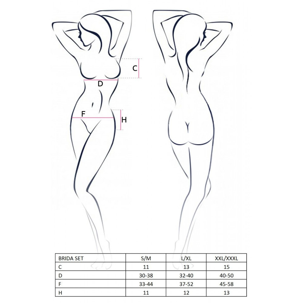 Эротические комплекты - BRIDA SET WITH OPEN BRA red S/M - Passion 3