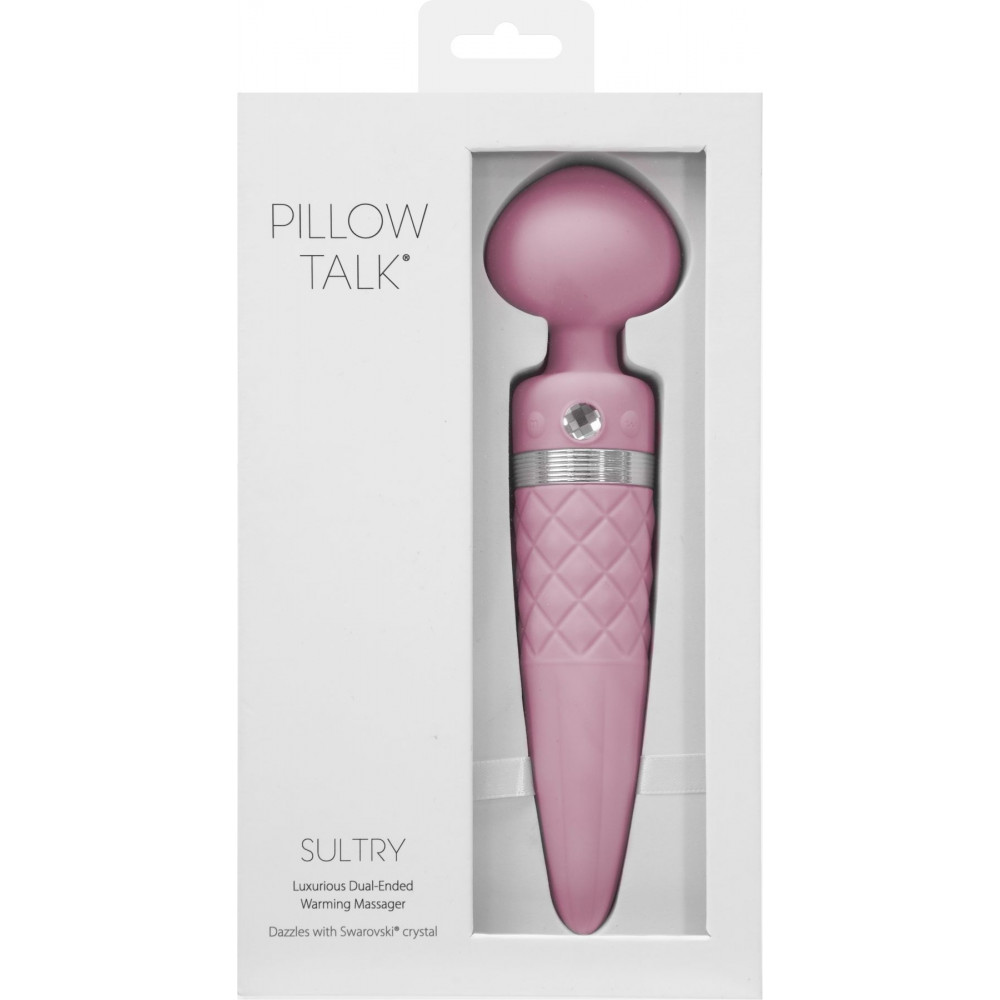 Вибромассажеры - Вибромассажер 2в1 PILLOW TALK - Sultry Pink, классический массажер и вибратор с ротацией, подогрев 1