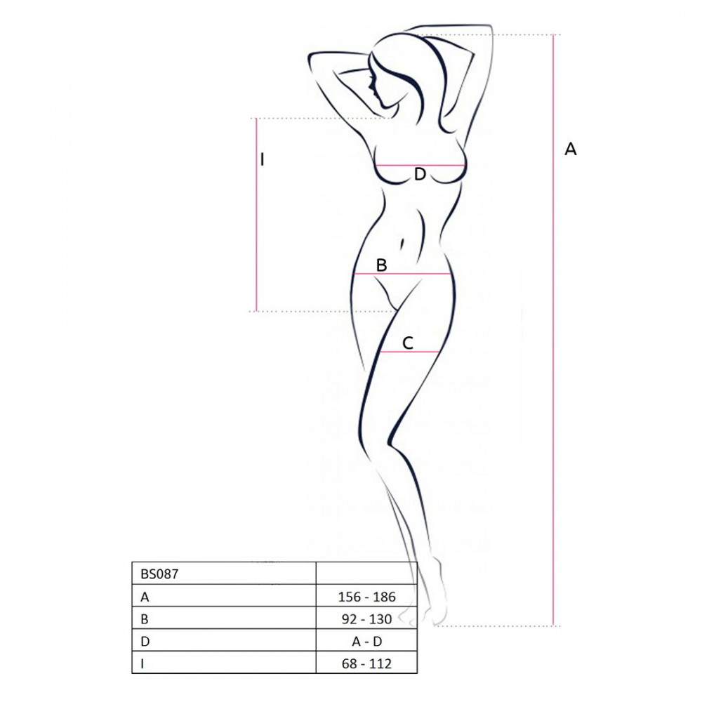 Бодистокинг - Бодистокинг в крупную сетку Passion BS087 white, открытая спина, халтер, с доступом 3