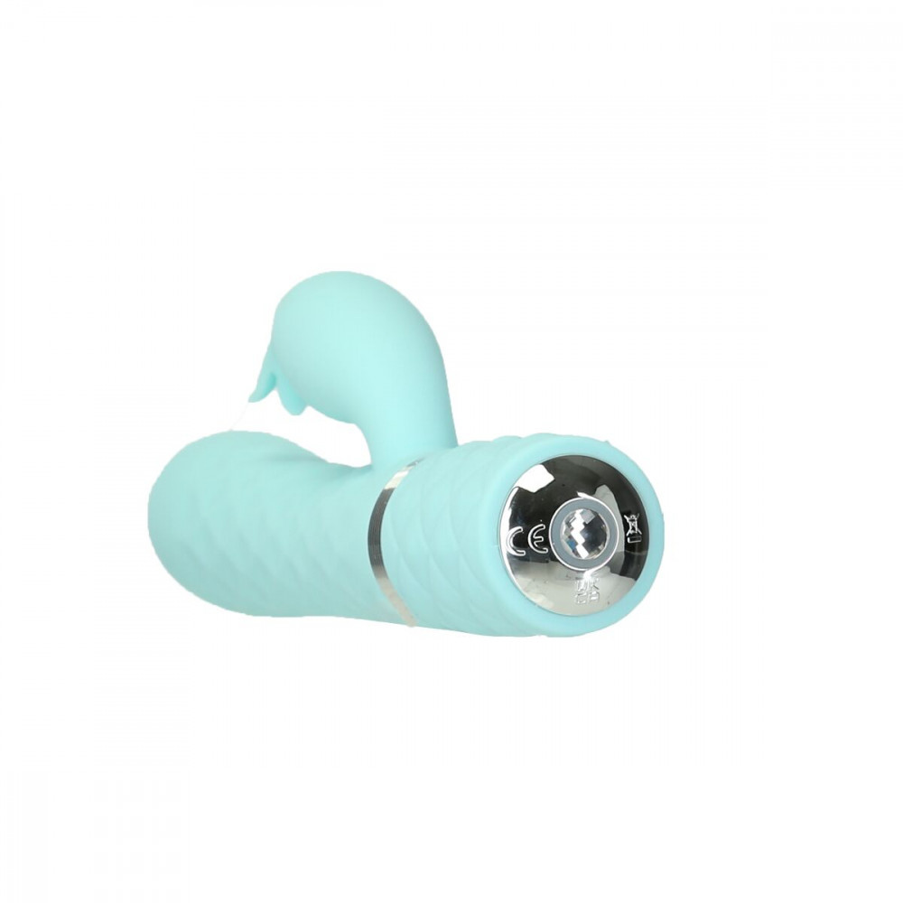 Вибратор-кролик - Роскошный кролик с ротацией и вибрацией Pillow Talk Lively, Teal, кристалл Сваровски, тройной отрост 5