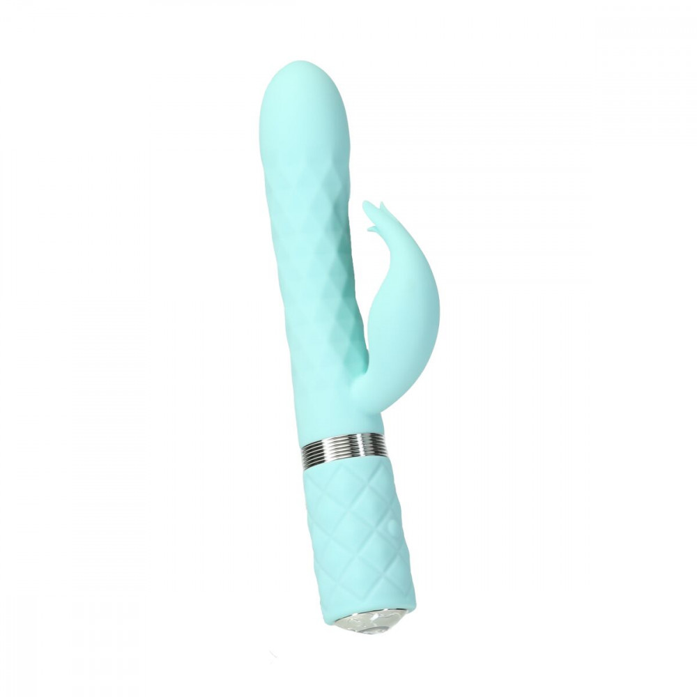 Вибратор-кролик - Роскошный кролик с ротацией и вибрацией Pillow Talk Lively, Teal, кристалл Сваровски, тройной отрост 10