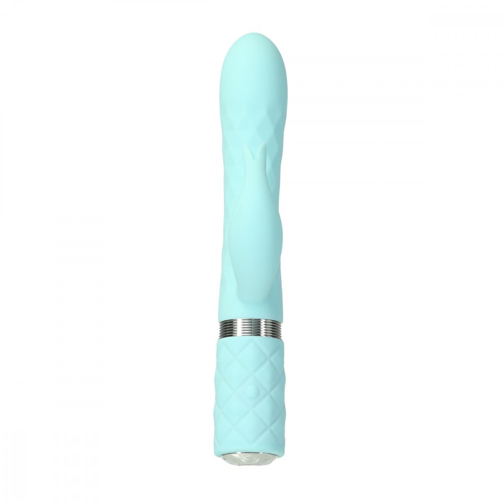 Вибратор-кролик - Роскошный кролик с ротацией и вибрацией Pillow Talk Lively, Teal, кристалл Сваровски, тройной отрост 6
