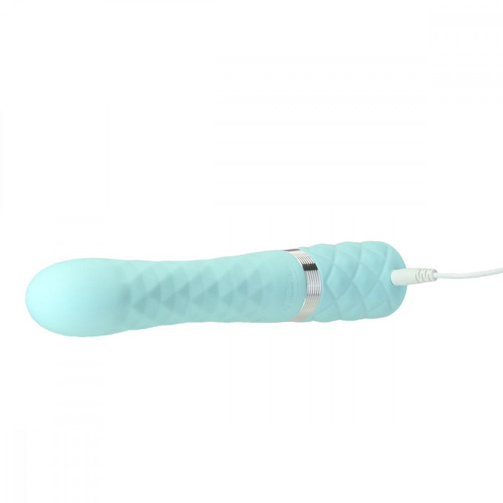 Вибратор-кролик - Роскошный кролик с ротацией и вибрацией Pillow Talk Lively, Teal, кристалл Сваровски, тройной отрост 7