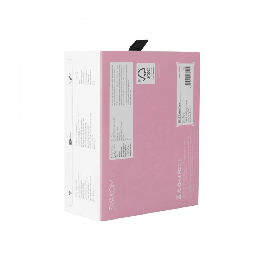 Вибраторы вакуумные - Вакуумный клиторальный стимулятор Svakom Pulse Pure Pale Pink, 5 режимов, 5 интенсивностей в каждом 1