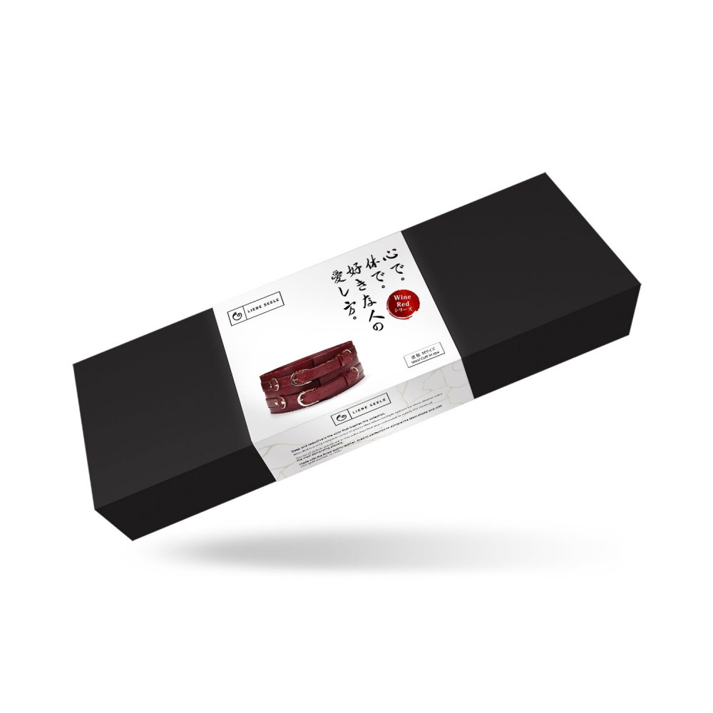 Наручники, веревки, бондажы, поножи - Кожаный пояс для бондажа Liebe Seele Wine Red Waist Cuff M Size 1