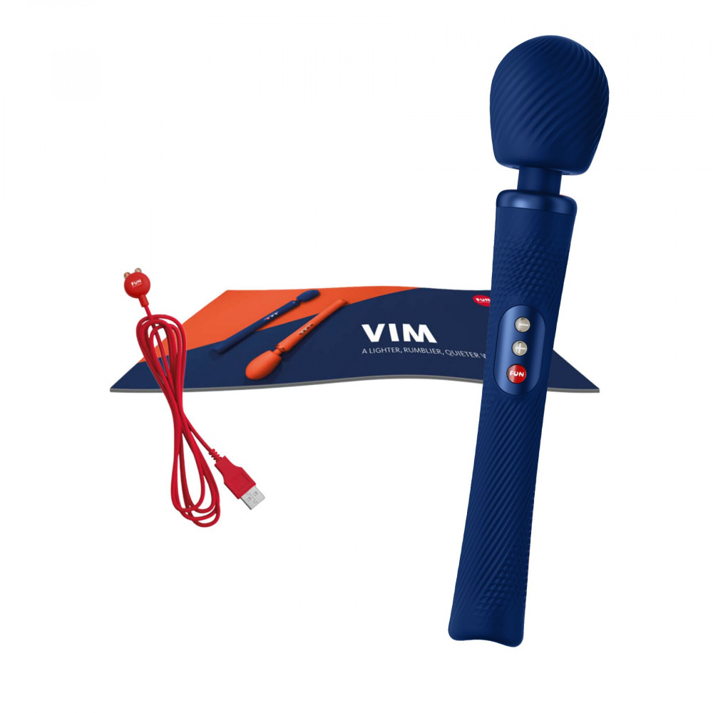 Вибромассажеры - Вибромассажер Fun Factory VIM Vibrating Wand midnight blue, супермощный и легкий, до 6 часов работы 7