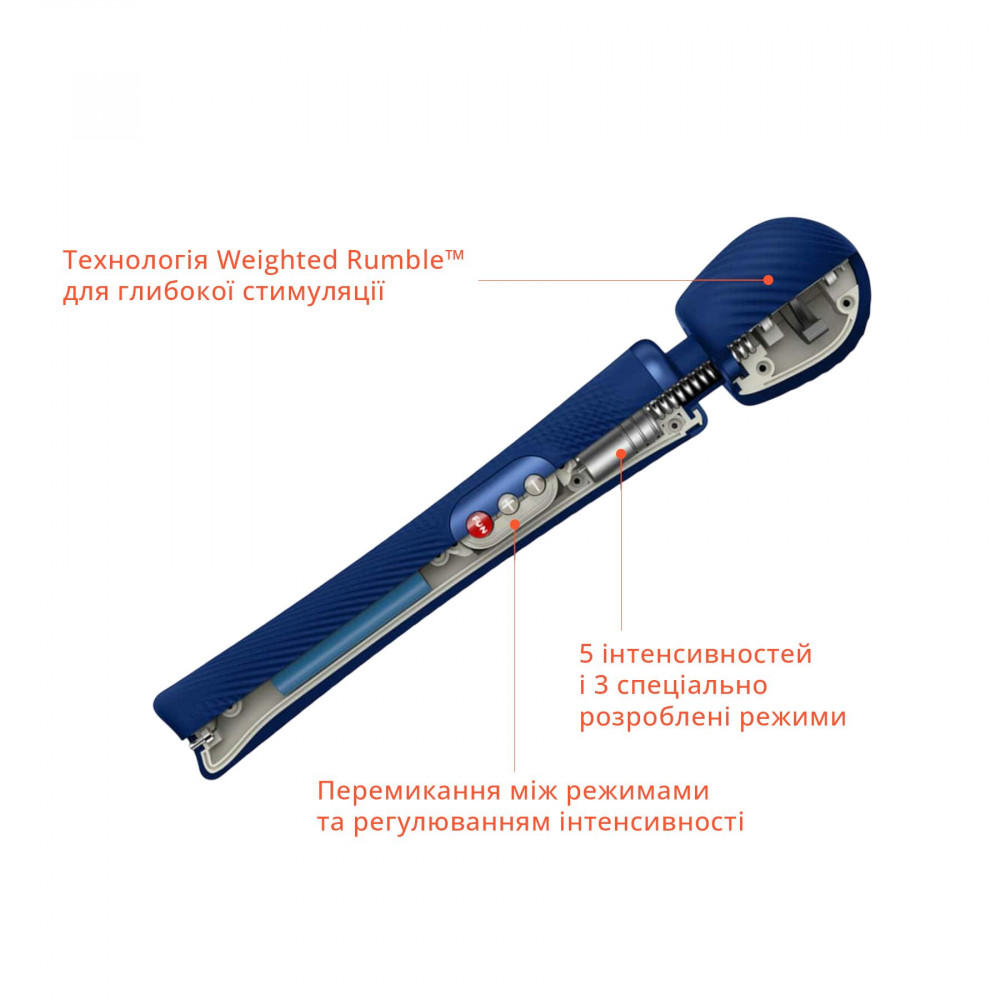 Вибромассажеры - Вибромассажер Fun Factory VIM Vibrating Wand midnight blue, супермощный и легкий, до 6 часов работы 4