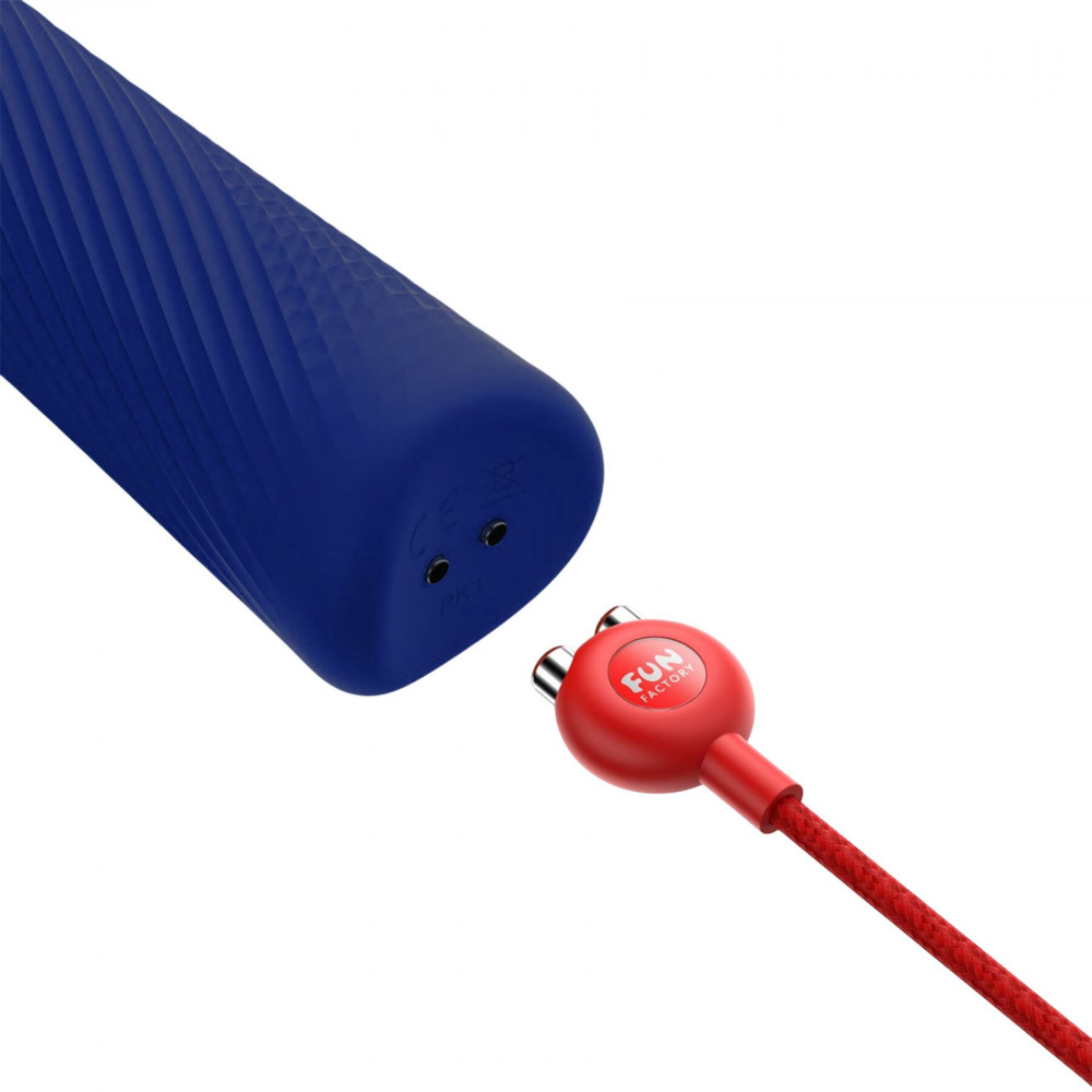 Вибромассажеры - Вибромассажер Fun Factory VIM Vibrating Wand midnight blue, супермощный и легкий, до 6 часов работы 6