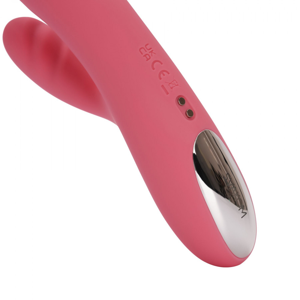 Вибратор-кролик - Вибратор-кролик Svakom Avery Strawberry Pink с двигающимся стволом, движение вперед-назад 3