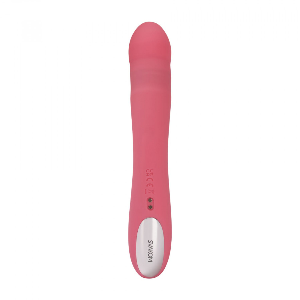 Вибратор-кролик - Вибратор-кролик Svakom Avery Strawberry Pink с двигающимся стволом, движение вперед-назад 1