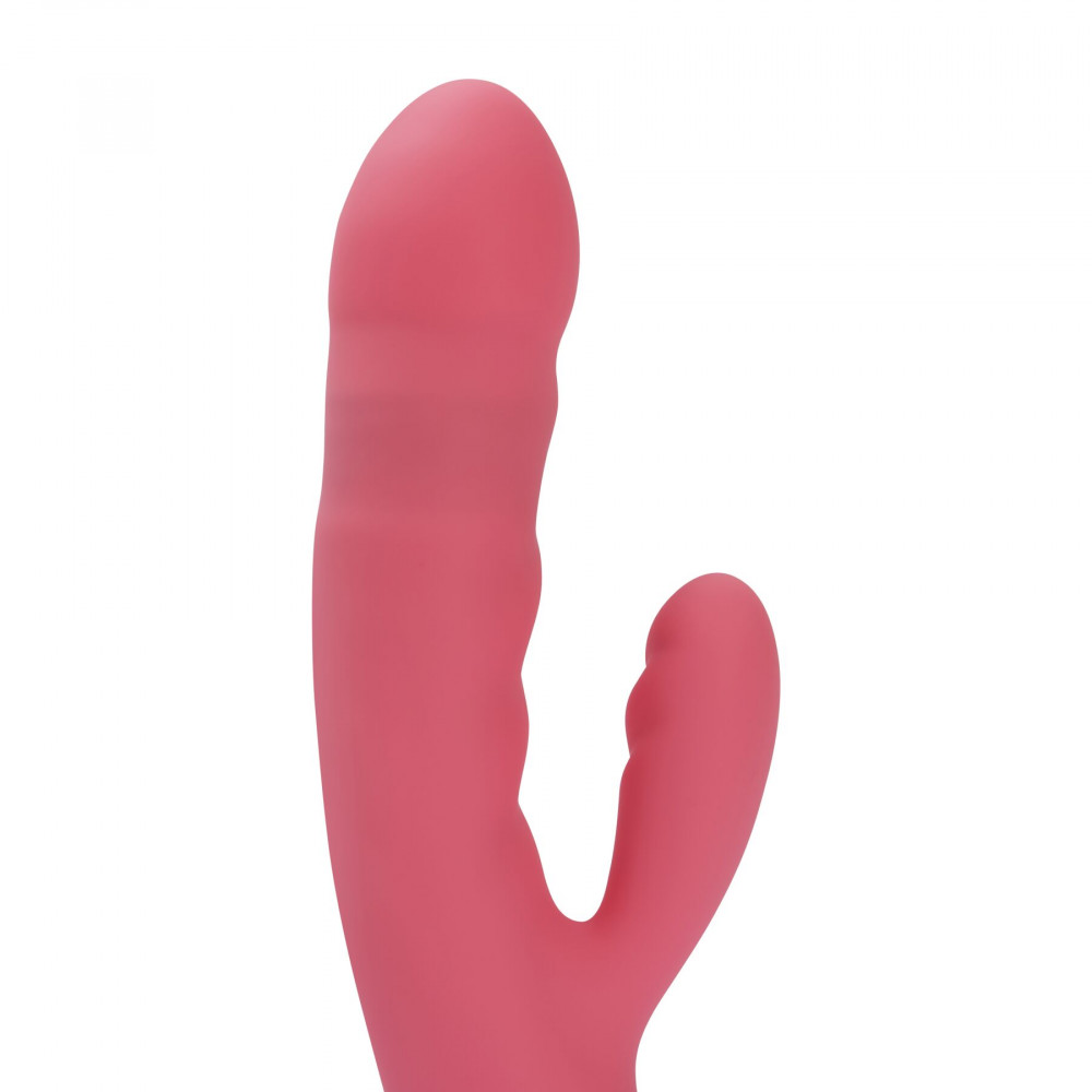 Вибратор-кролик - Вибратор-кролик Svakom Avery Strawberry Pink с двигающимся стволом, движение вперед-назад 2