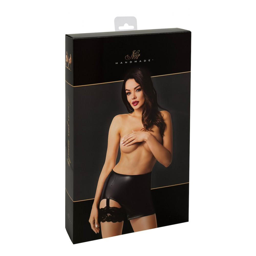 Сексуальные платья - Юбка Noir Handmade F345 Powerwetlook skirt with garter - L 6