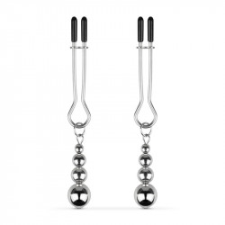 Зажимы для сосков Bedroom Fantasies: Nipple Clamps with Beaded Chain - Silver