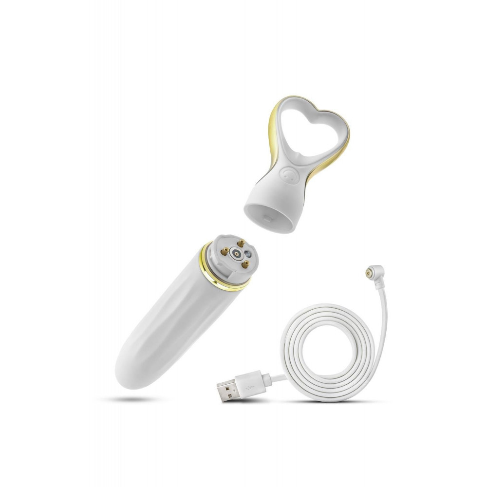 Секс игрушки - Вибратор мини классический Blush Delice Heartthrob с рельефом, белый 5