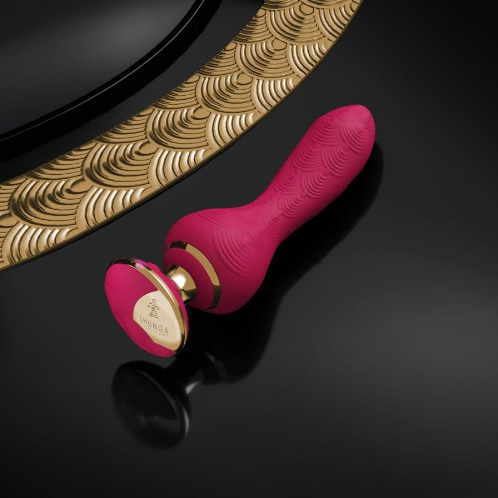 Секс игрушки - Вибратор Shunga Sanya с ручкой на подсветке, розовый, 18.5 см х 3.8 см 3