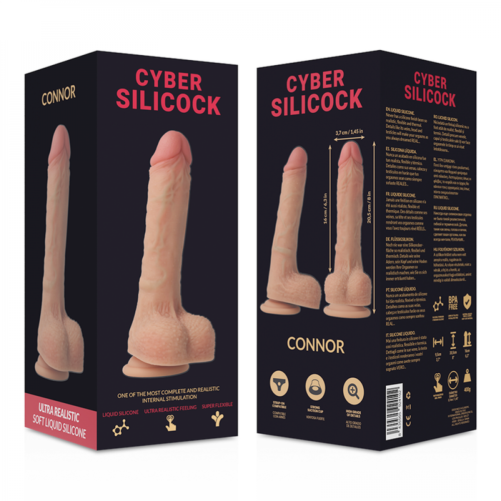 Фаллоимитатор - Фаллоимитатор на присоске  Connor, 16 х 3,7 см CYBER SILICOCK (Испания) 2
