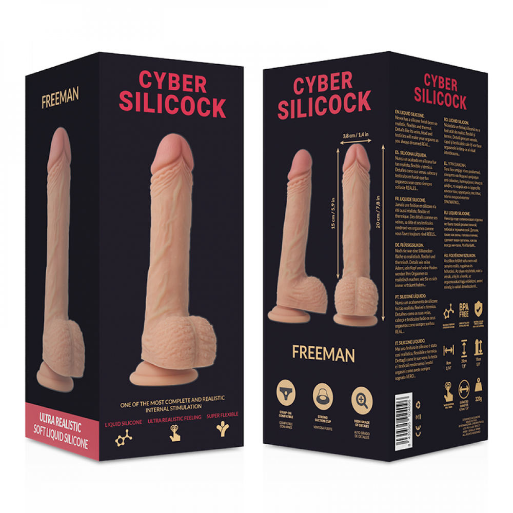 Фаллоимитатор - Фаллоимитатор на присоске  Freeman, 15 х 3,8 см CYBER SILICOCK (Испания) 2