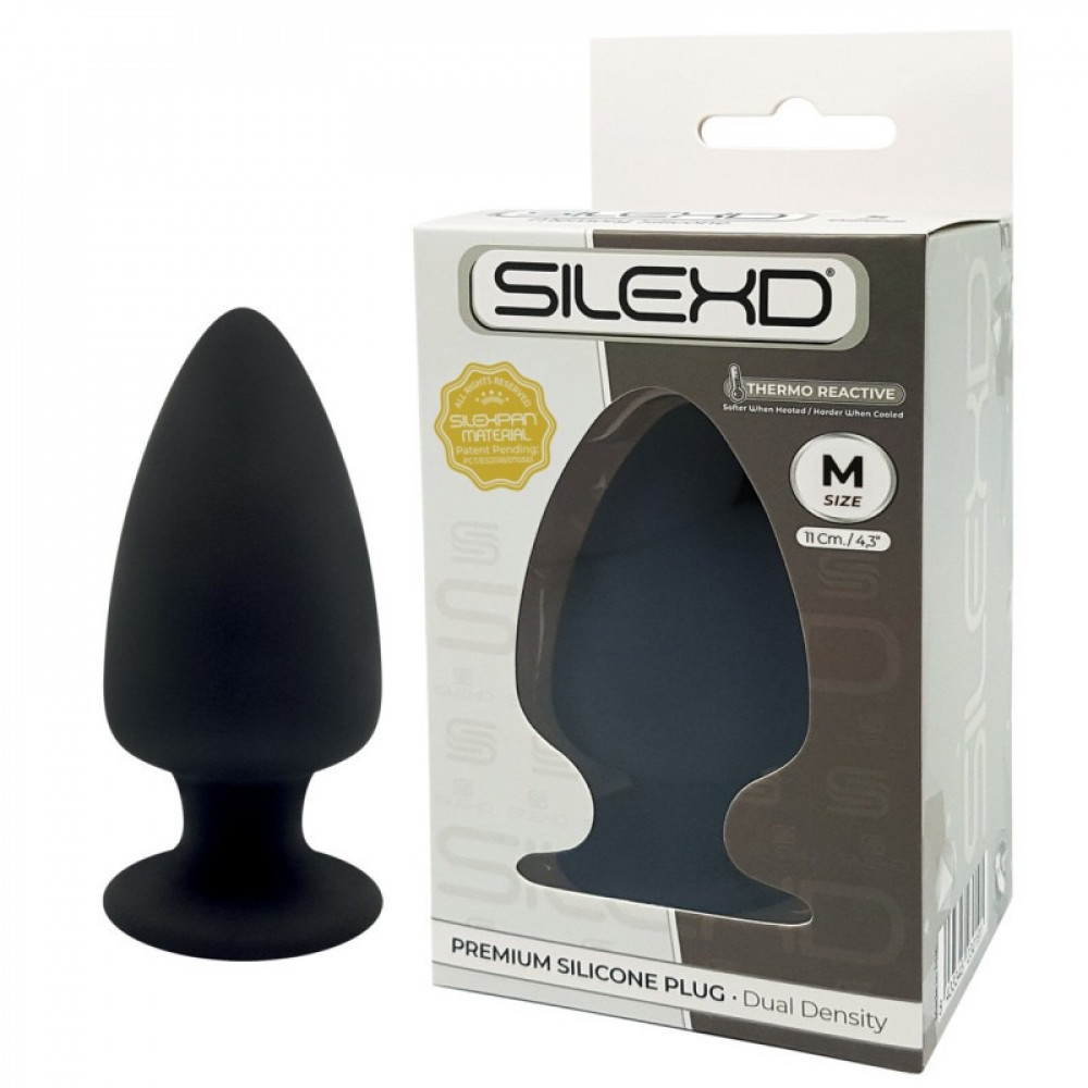 Секс игрушки - Анальная пробка конической формы SILEXD Thermo Reactive черная, Medium 2
