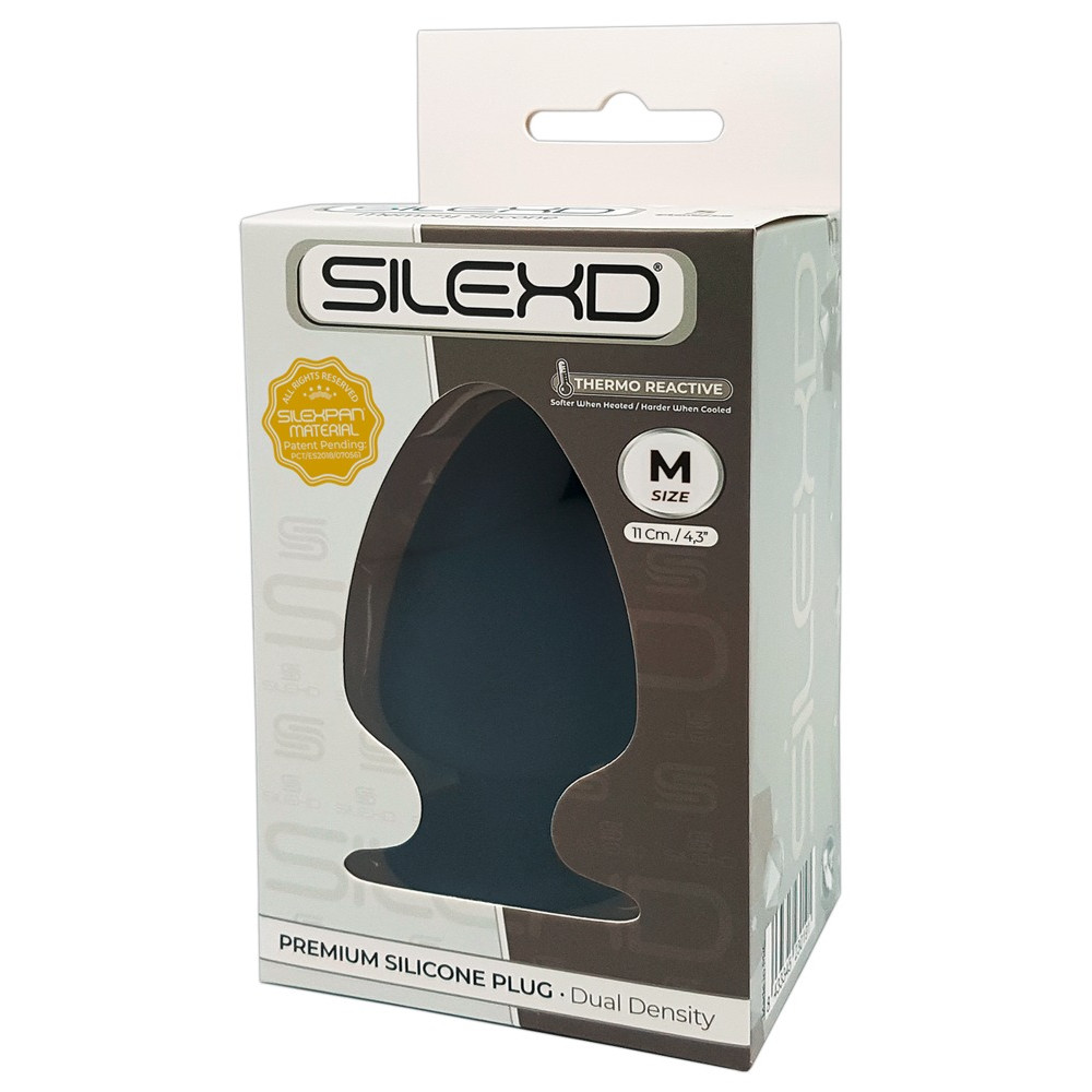 Секс игрушки - Анальная пробка конической формы SILEXD Thermo Reactive черная, Medium 3