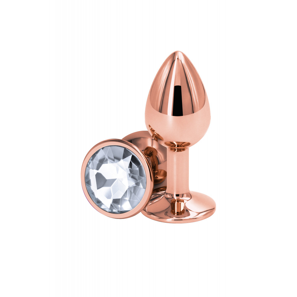 Секс игрушки - Анальная пробка NS Novelties REAR ASSETS ROSE GOLD SMALL CLEAR