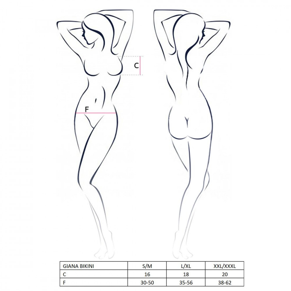 Эротические комплекты - Комплект белья GIANA BIKINI white XXL/XXXL - Passion: полупрозрачные лиф и трусики с бантиками 1