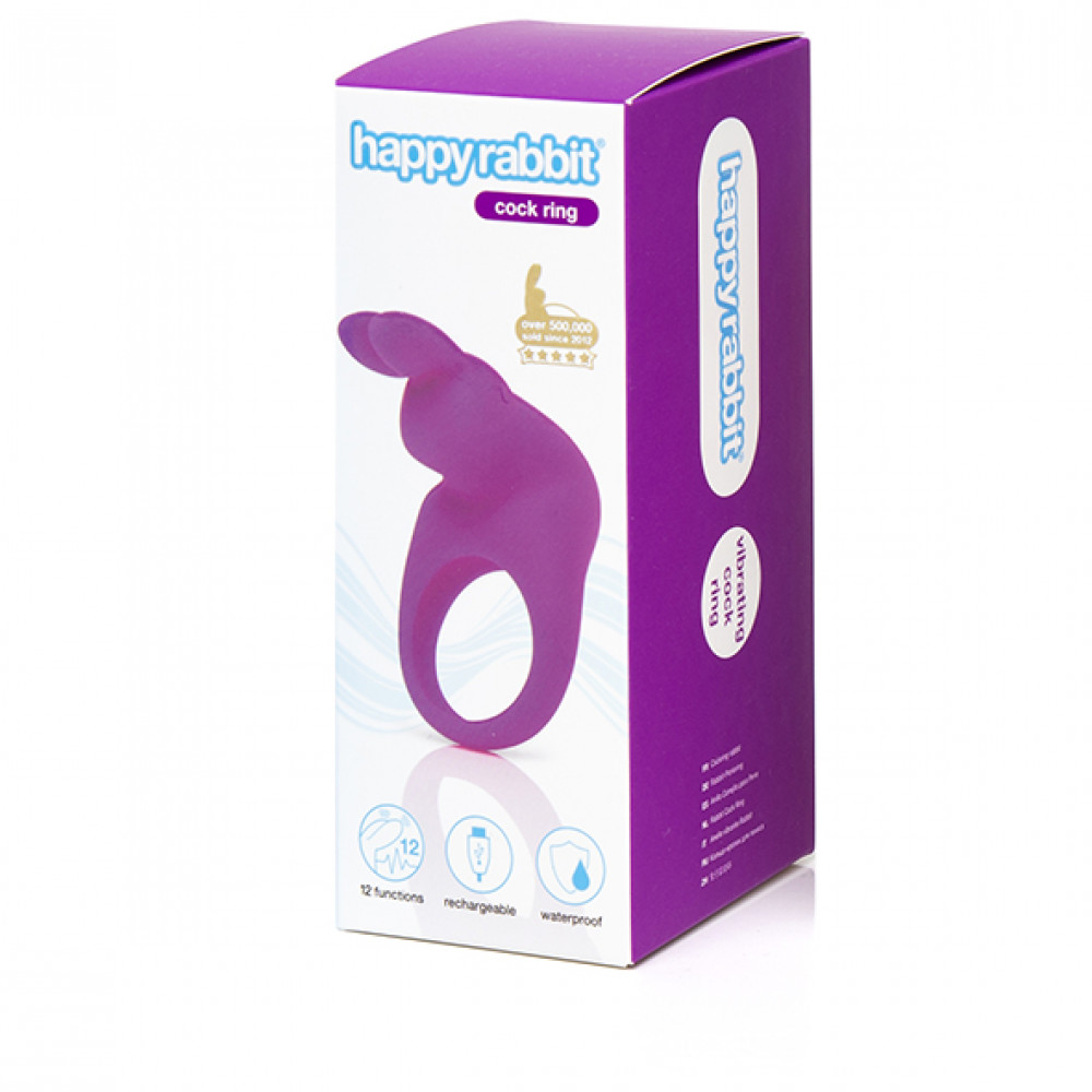 Эрекционные кольца с вибрацией - Эрекционное кольцо с вибрацией Happy Rabbit Rechargeable Cock Ring Purple 1